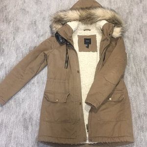 Khaki parka utility jacket